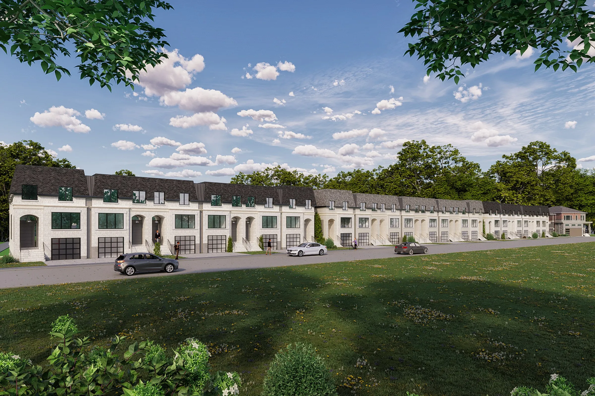 View 20 Neoclassical Townhouses — multi-family 3D rendering by Praxis Studio