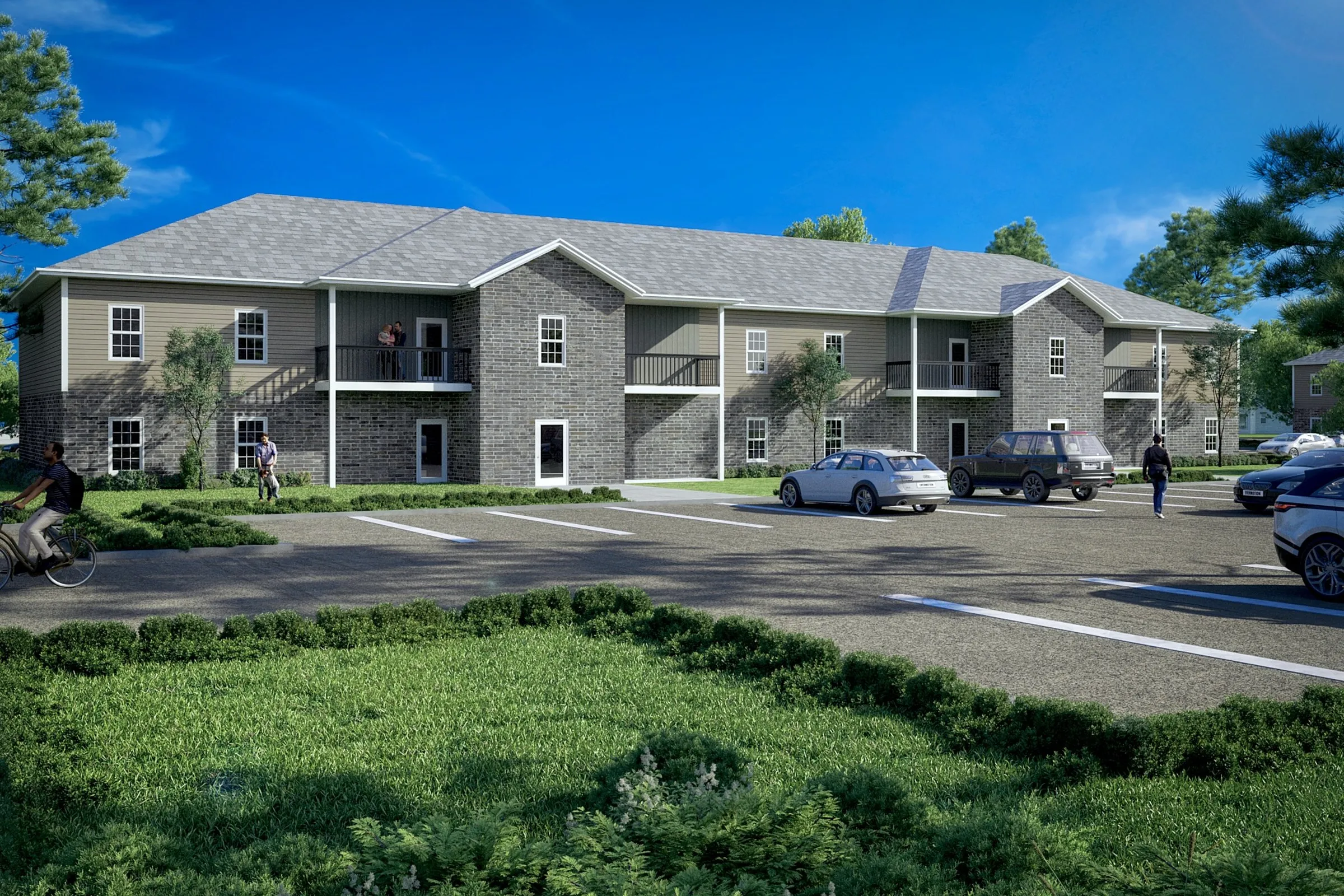 View1 Traditional Apartment — multi-family 3D rendering by Praxis Studio