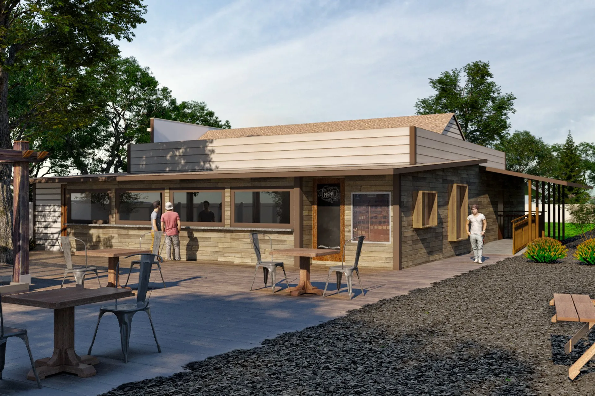Alpine Inn Renovation — Case Study — photomontage & mixed media visualization detail 5