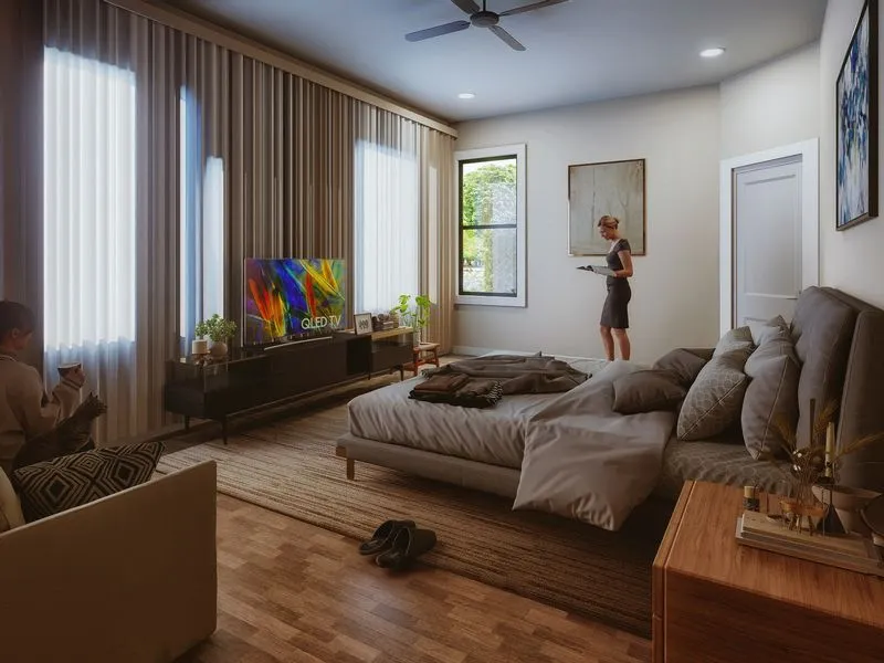 111 Master Bedroom — residential 3D rendering