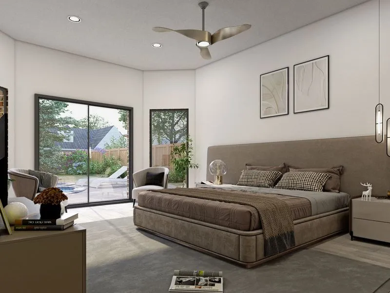 96 Master Bedroom Alternate — residential 3D rendering