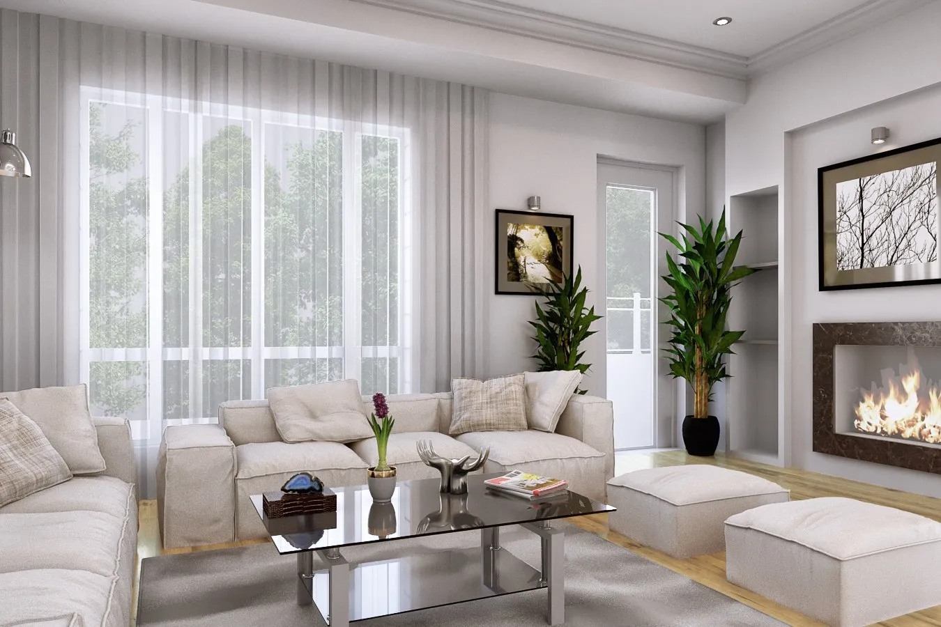 Altona Townhouse Living Room — residential 3D rendering by Praxis Studio