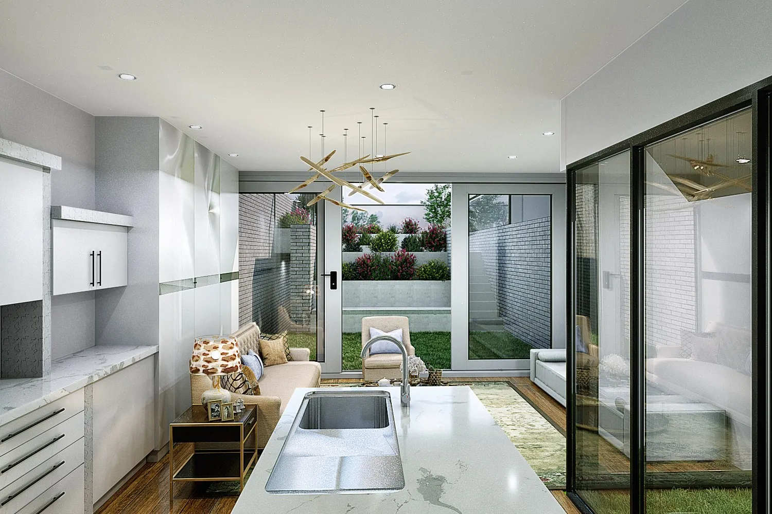Buckingham Townhouse Open Plan — residential 3D rendering by Praxis Studio