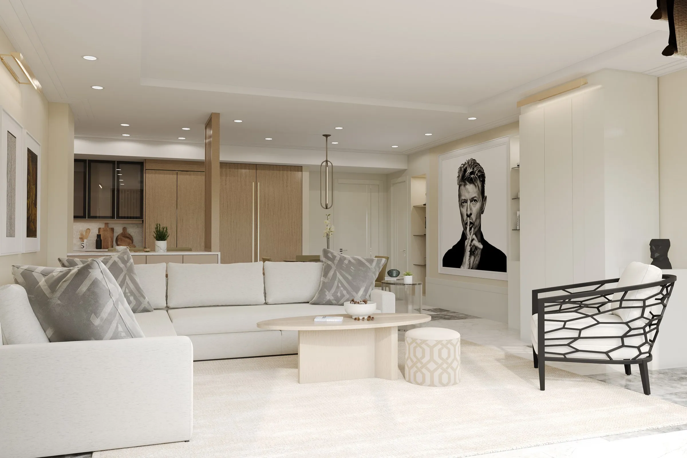 David Luxury Living Room — residential 3D rendering by Praxis Studio