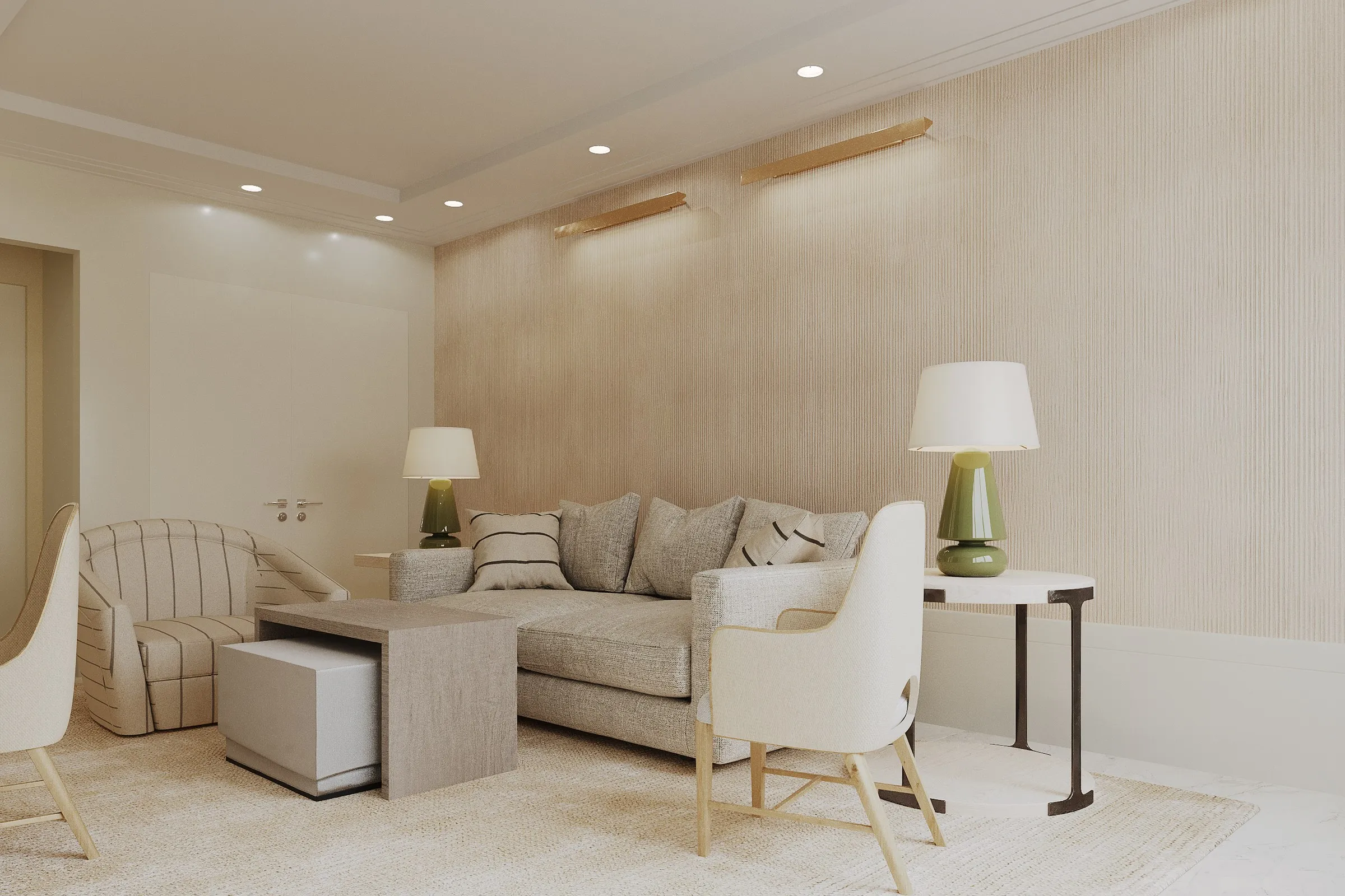 David Study Sitting Room — residential 3D rendering by Praxis Studio