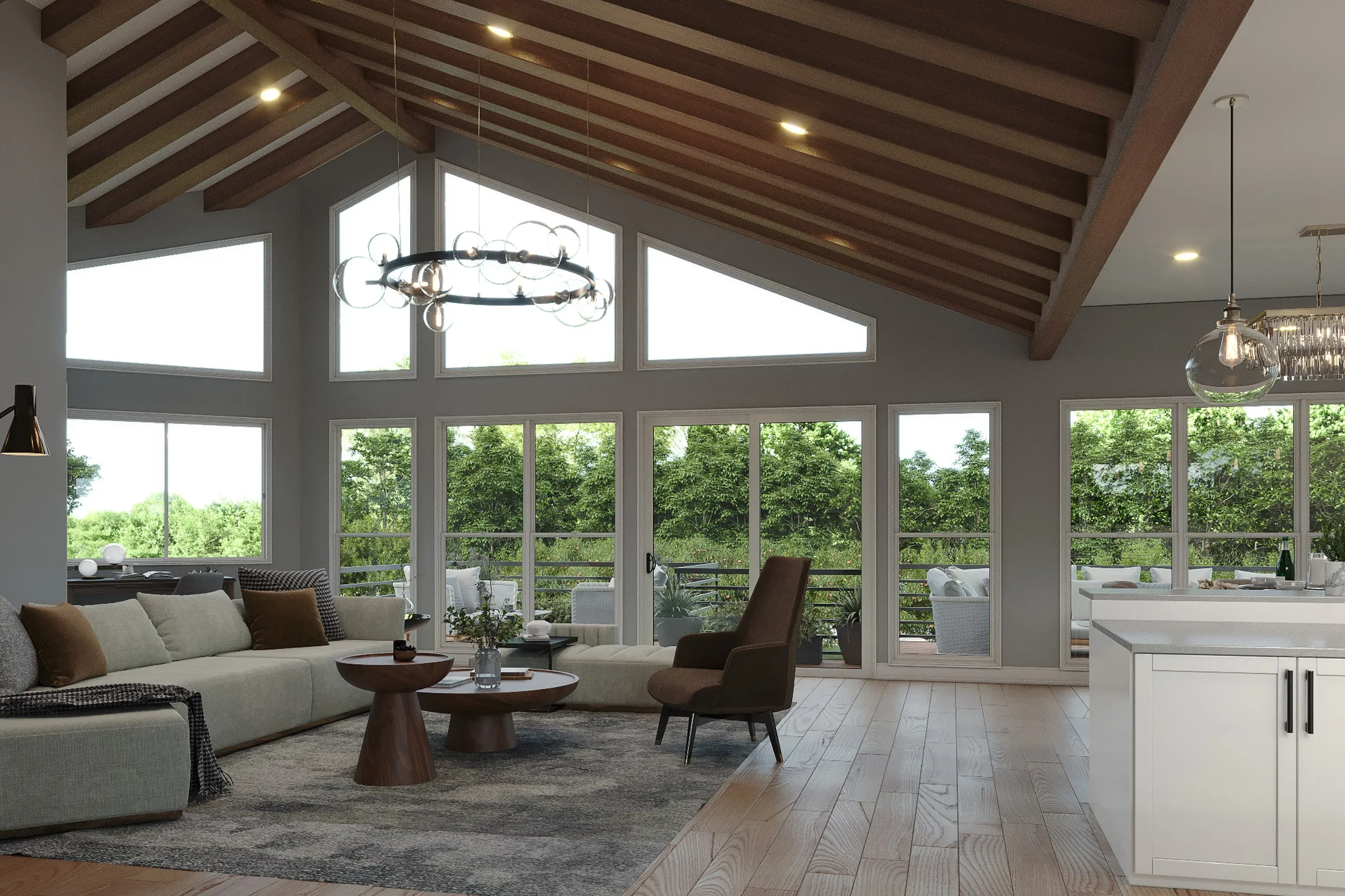 Richard March Living Room — residential 3D rendering by Praxis Studio