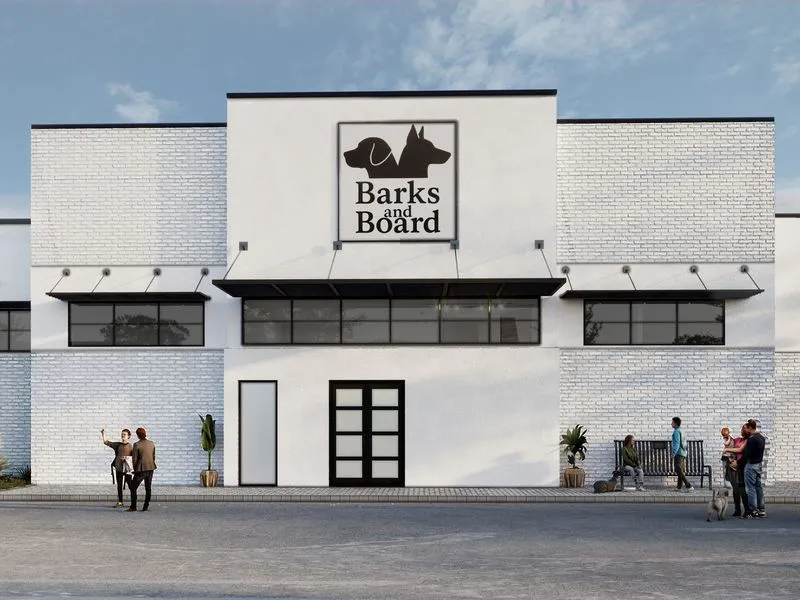 Barks and Board — retail 3D rendering
