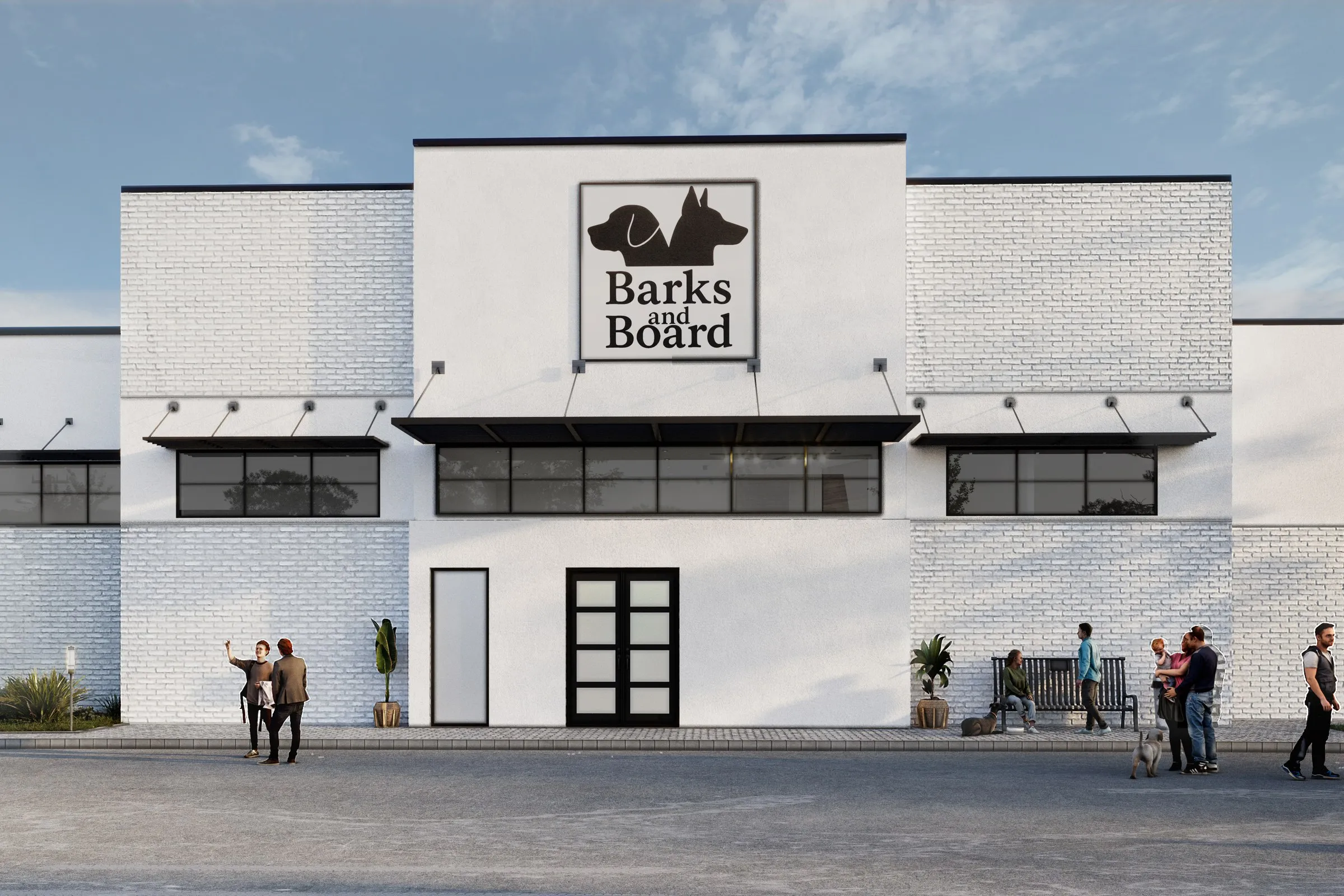 Barks and Board — retail 3D rendering by Praxis Studio
