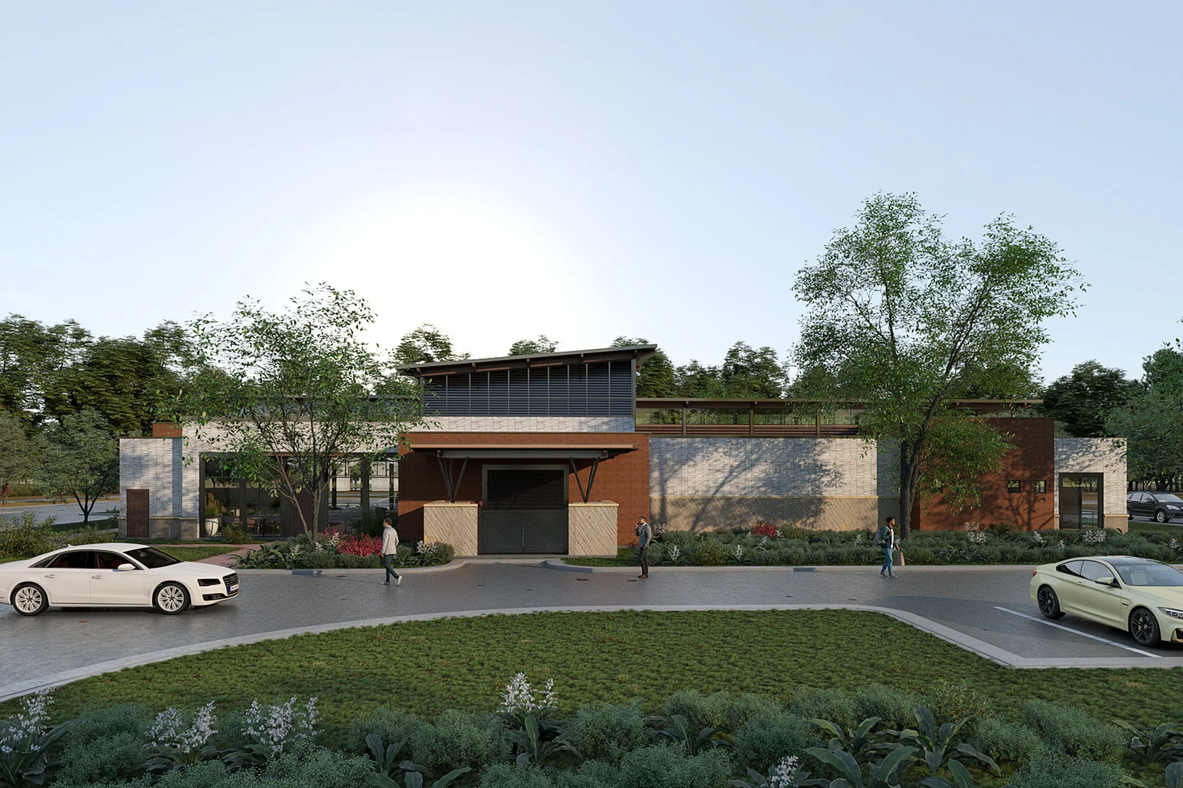 Brick Metal Retail Center — retail 3D rendering by Praxis Studio