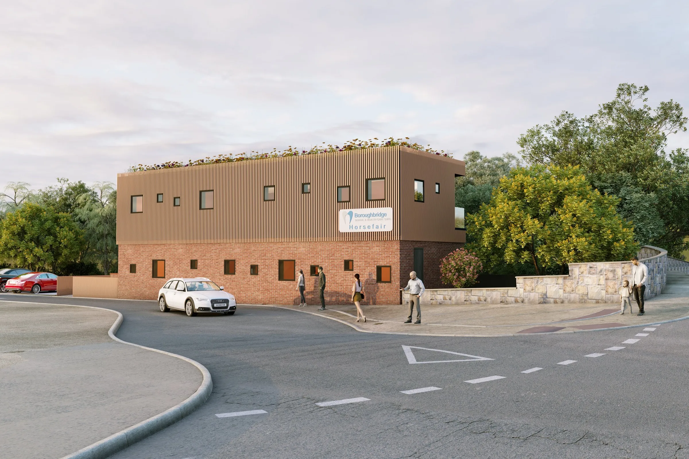 Brick Mixed Use Clinic — retail 3D rendering by Praxis Studio