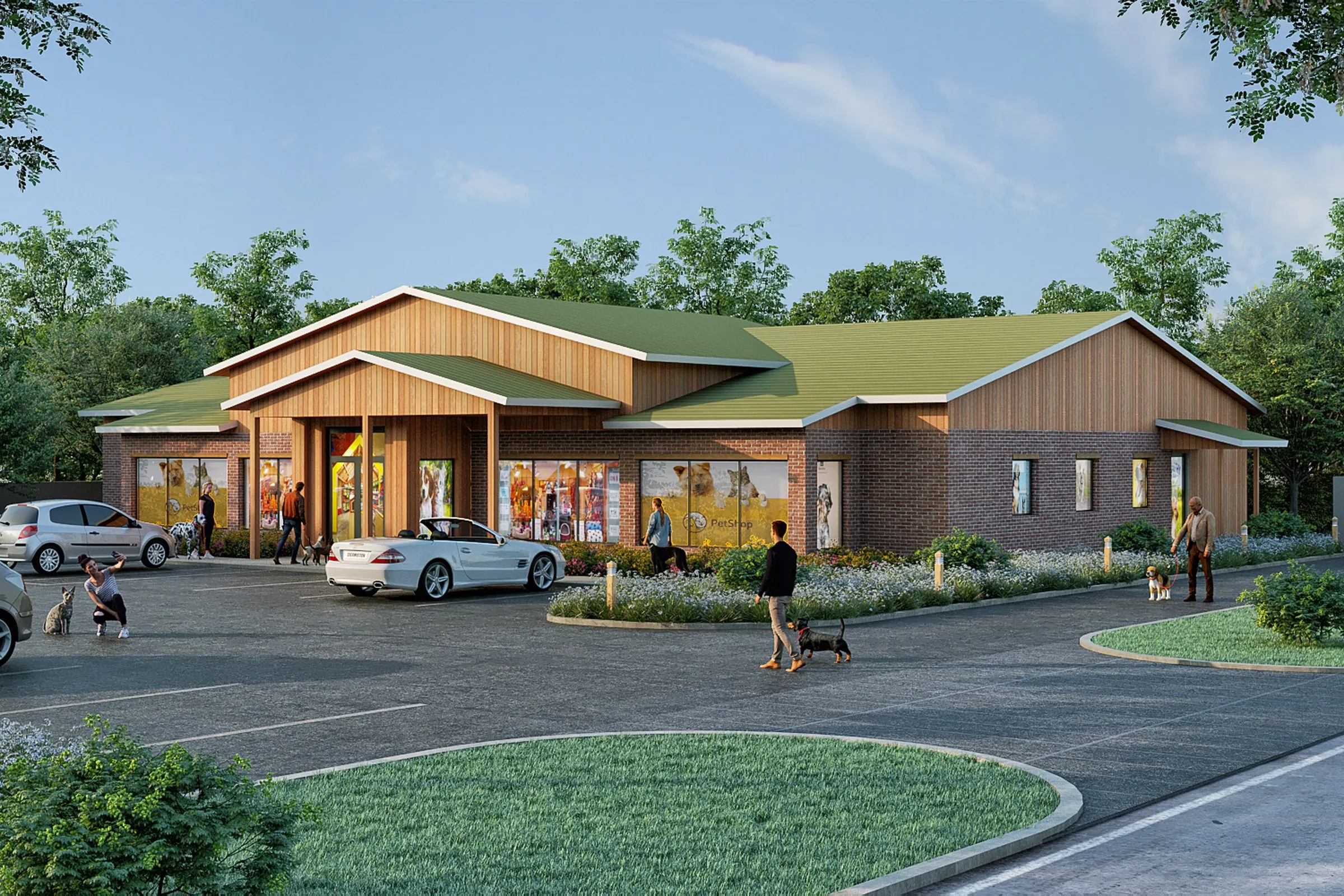 Brick Wood Pet Retail — retail 3D rendering by Praxis Studio
