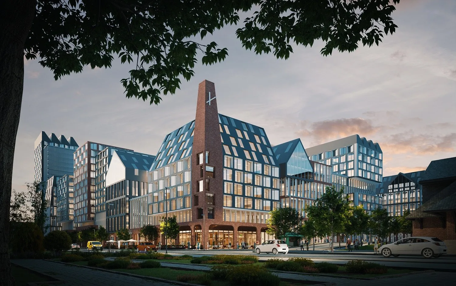 Dutch Inspired Mixed Use District — retail 3D rendering by Praxis Studio