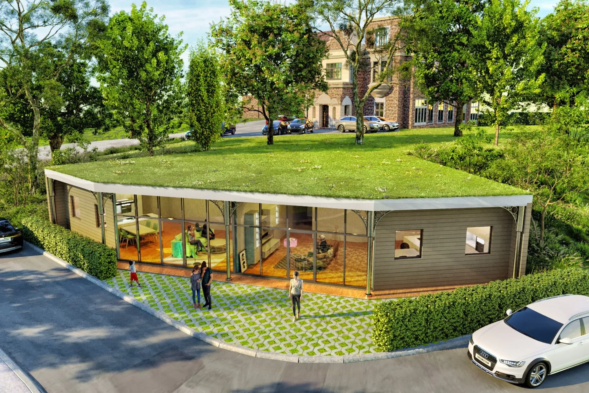 Highfield House — retail architectural visualization, view 1