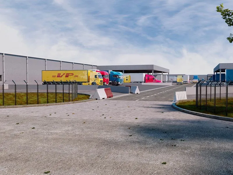 Industrial Logistics Facility — retail 3D rendering