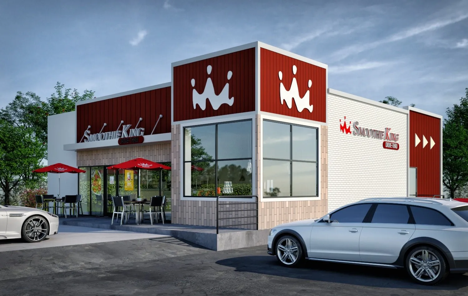 Smoothie King Drive Thru — retail 3D rendering by Praxis Studio