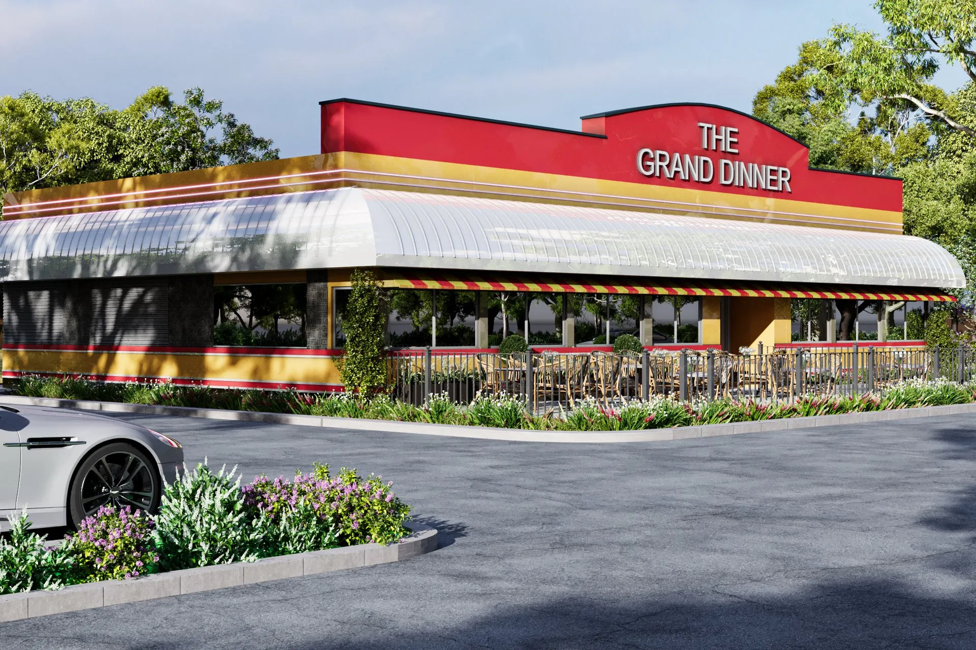 The Grand Dinner Diner — retail architectural visualization, view 1