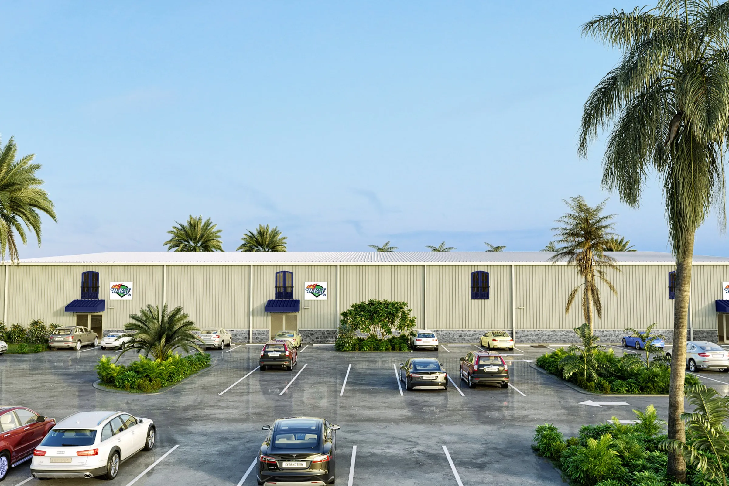 Tropical Warehouse Retail — retail 3D rendering by Praxis Studio