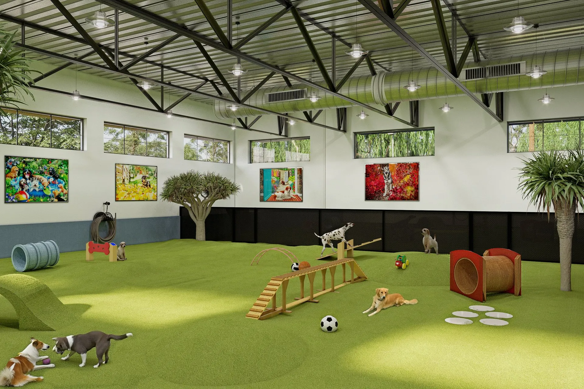 Barks and Board Pet Resort — Case Study — retail & showroom design visualization detail 2