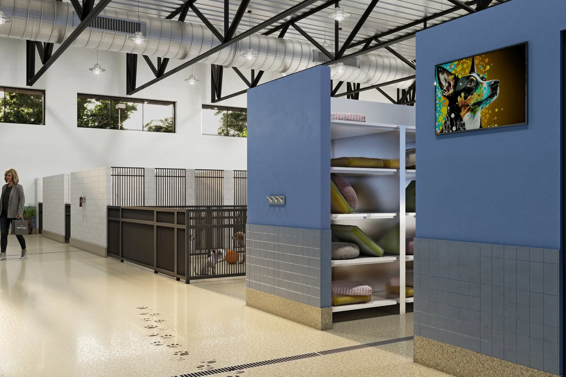 Barks and Board Pet Resort — Case Study — retail & showroom design visualization detail 4