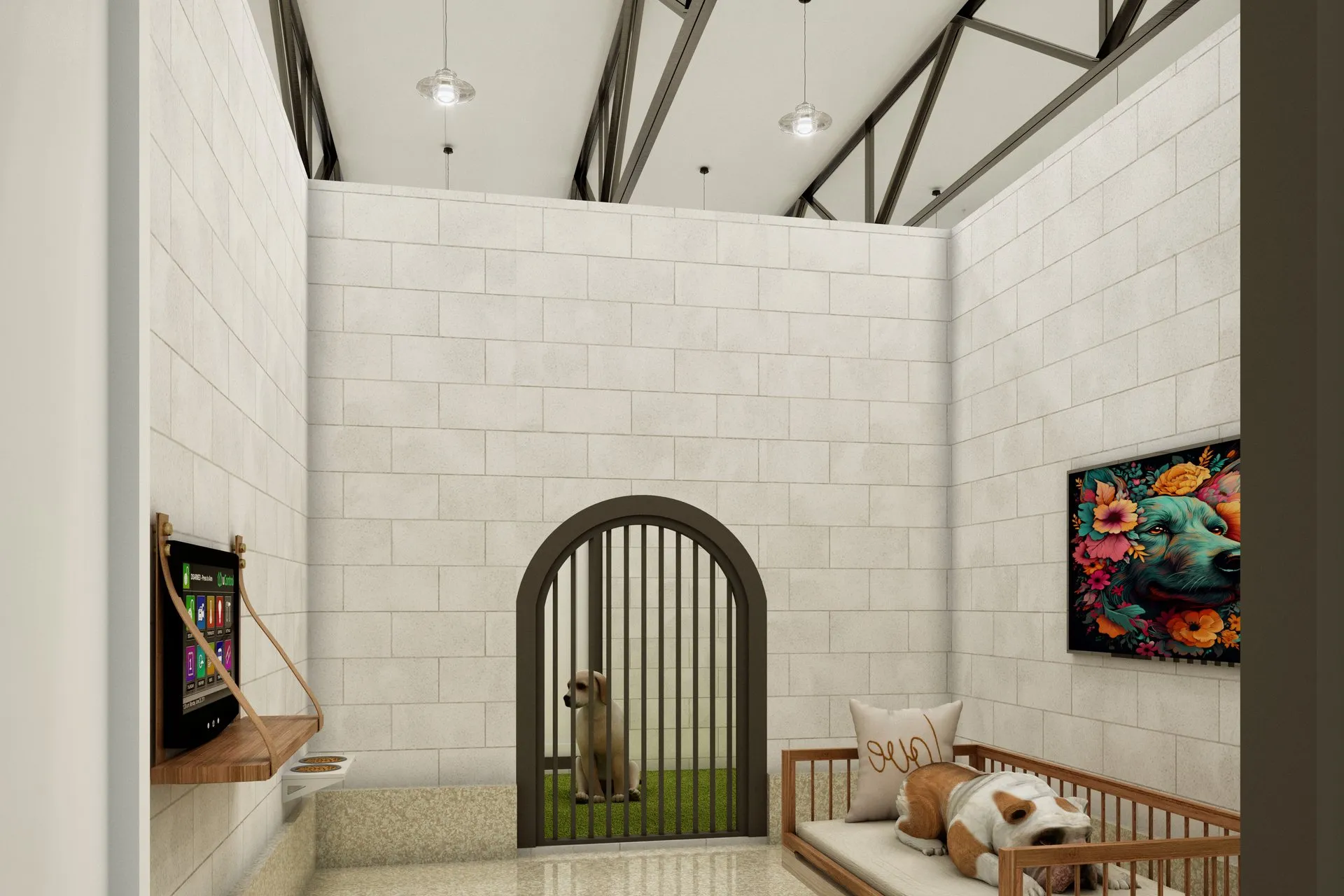 Barks and Board Pet Resort — Case Study — retail & showroom design visualization detail 5