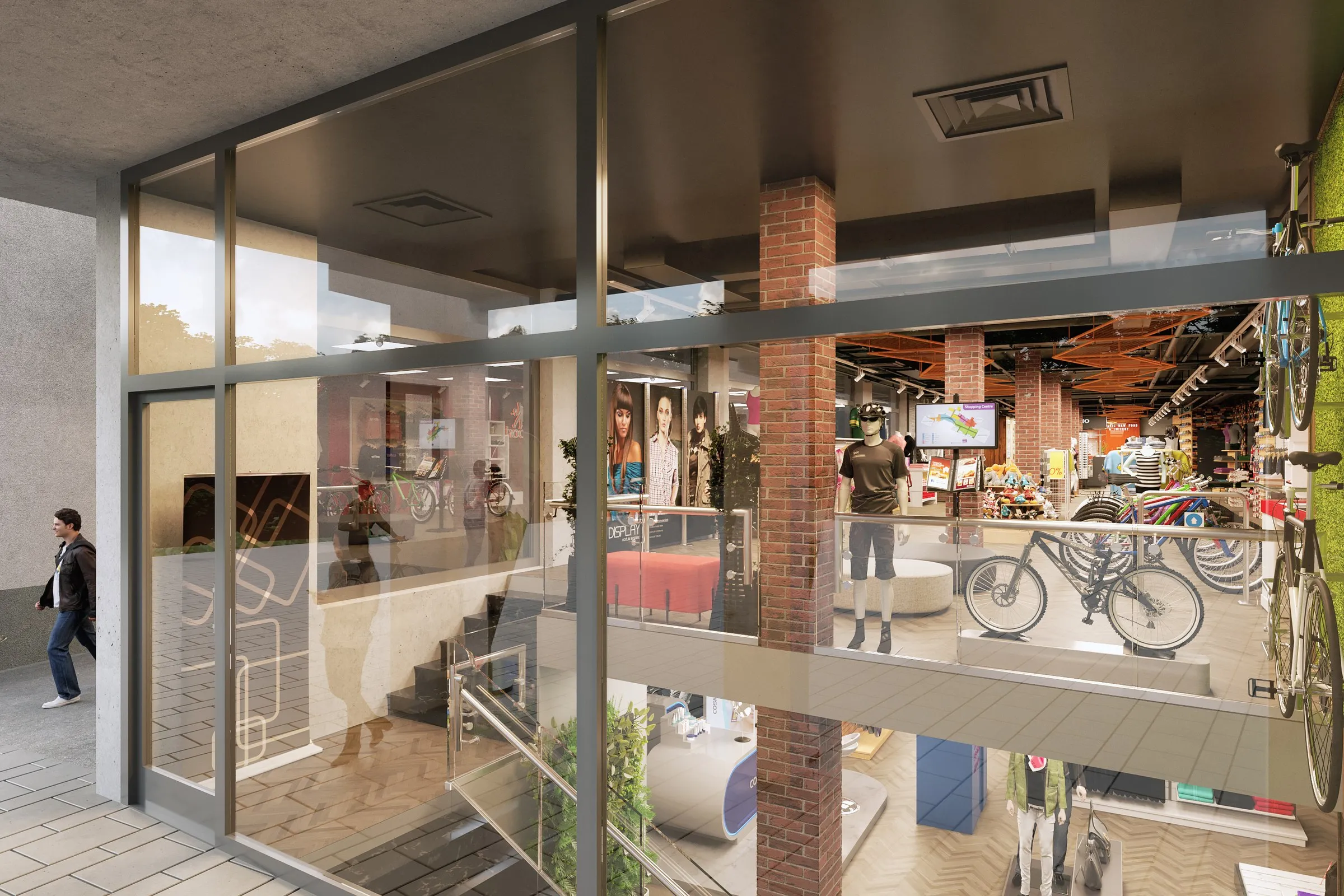 Dia Philipp Bike Showroom — retail 3D rendering by Praxis Studio
