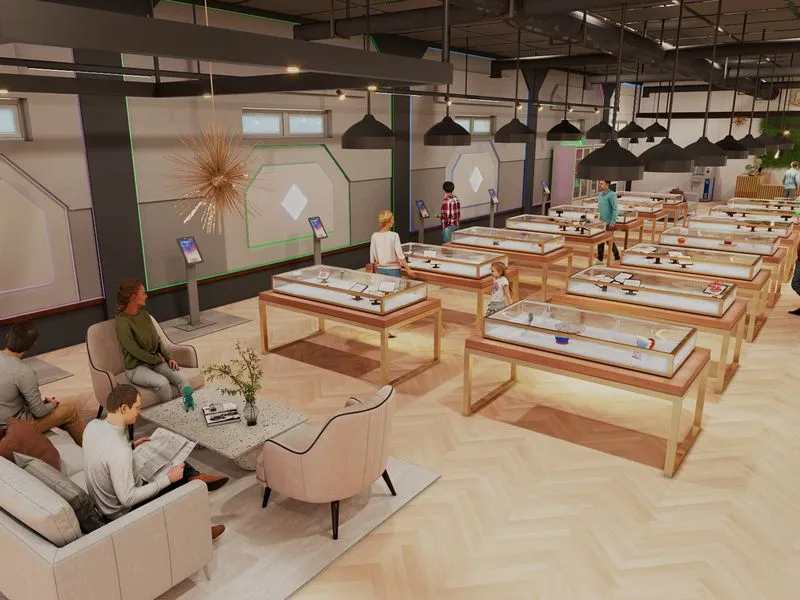Fog House Dispensary — retail 3D rendering