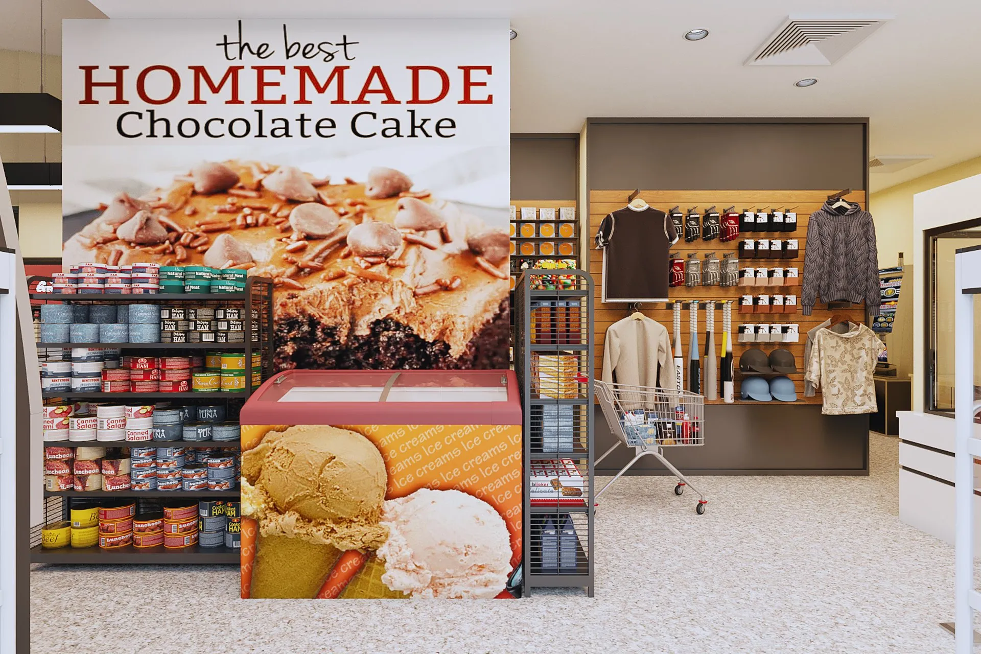 Modern Convenience Store — Case Study — retail & showroom design visualization detail 2