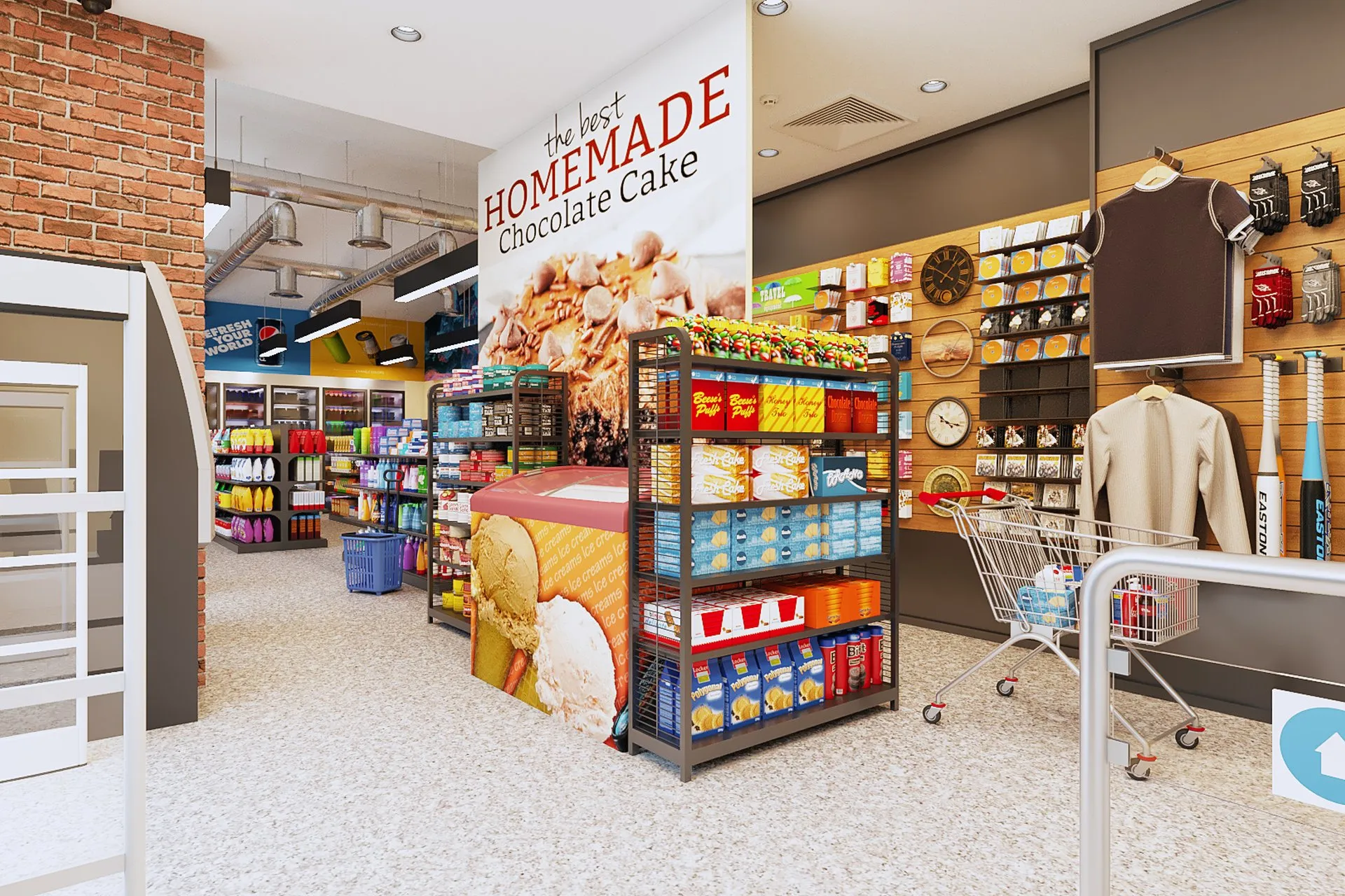 Modern Convenience Store — Case Study — retail & showroom design visualization detail 4