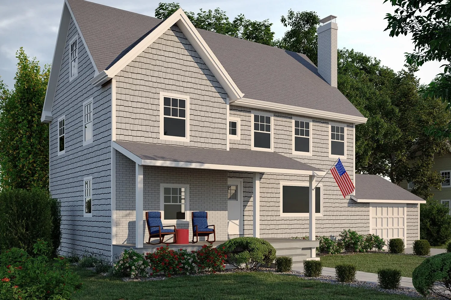Nicholas Mcdougall Colonial — residential 3D rendering by Praxis Studio